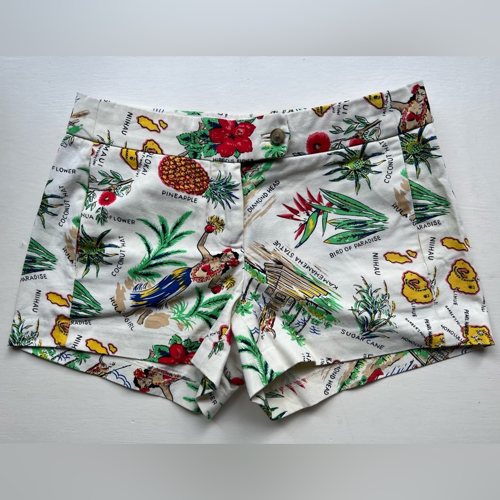 Jcrew Hawaiian print 3 inch chino shorts
